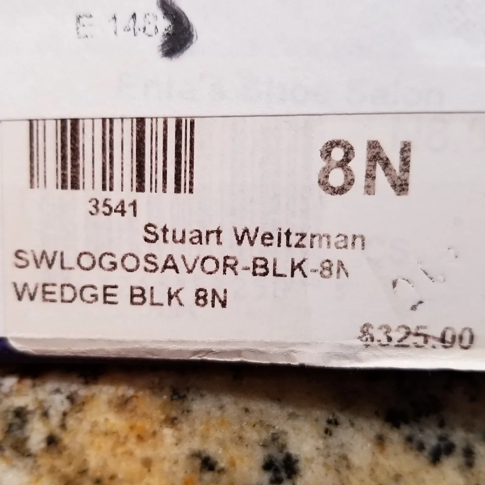 💥NEW💥STUART WEITZMAN Black Lizard Embossed Wedge - Picture 7 of 7